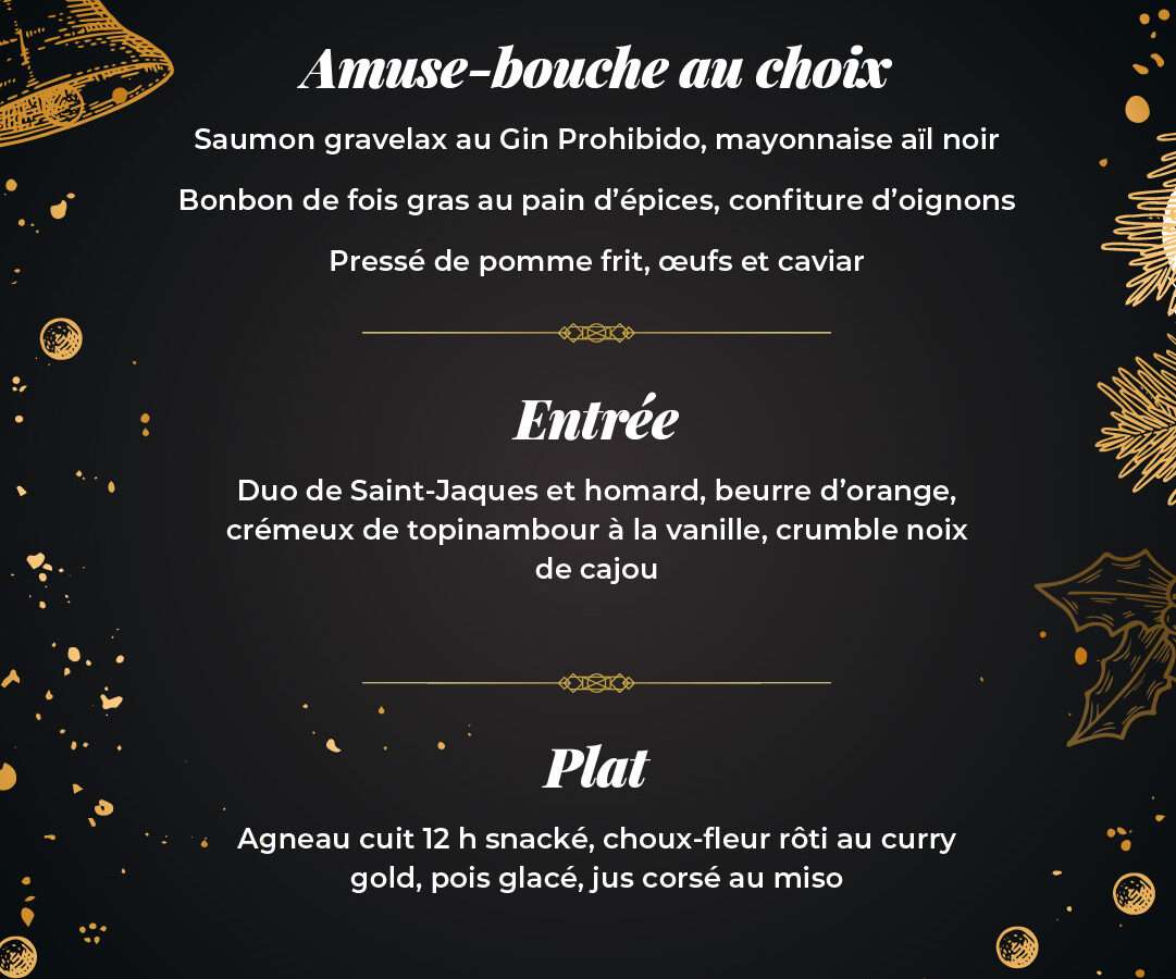 Menu du nouvel An - Prohibido Biarritz